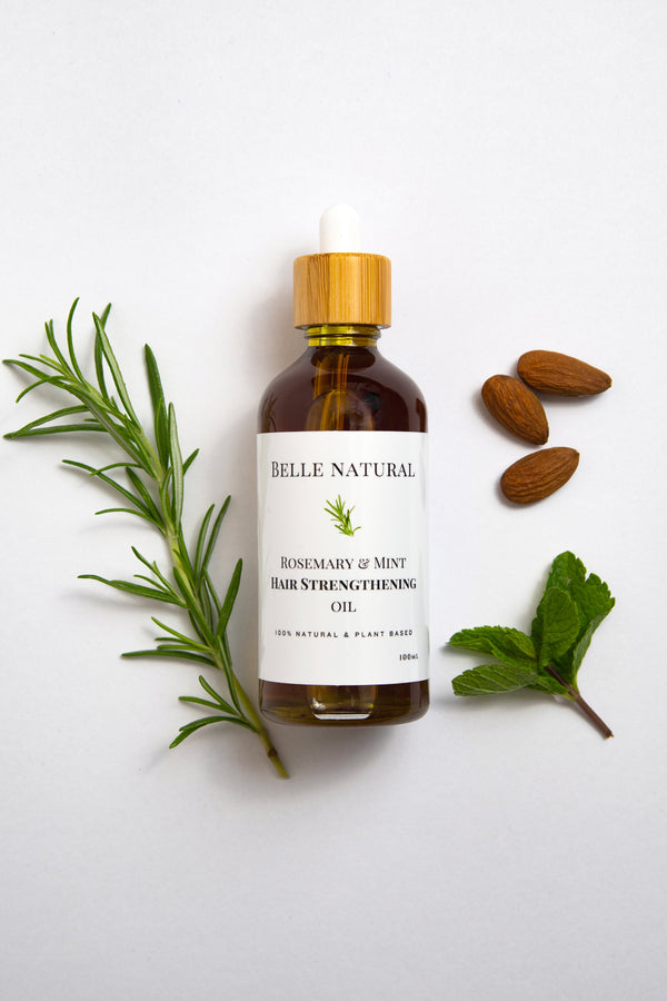 Rosemary & Mint Hair Strengthening Oil 100ml Travel Size - Belle Natural